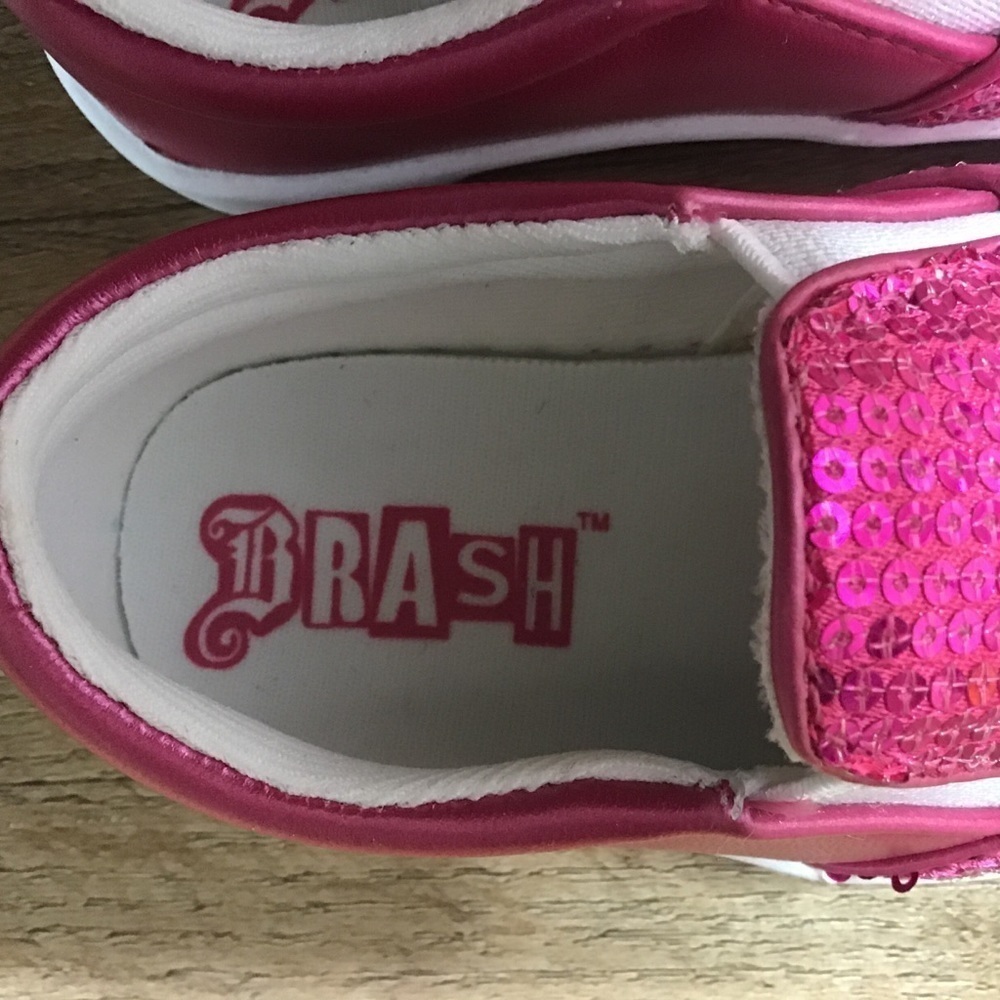 Nwot Brash Shoes Size 5 1/2” Slip On Sneaker Shoes Sequin Pink Little Kids - Picture 7 of 10